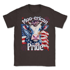 4th of July Moo-erican Pride Funny Patriotic Cow USA product Unisex - Brown