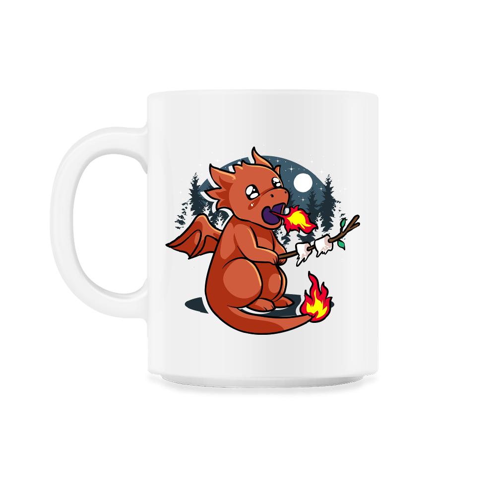 Baby Dragon Roasting Marshmallows In Forest For Fantasy Fans design