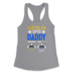 Funny Dad Leveled Up to Daddy Gamer Soon To Be Daddy graphic Women's - Grey Heather