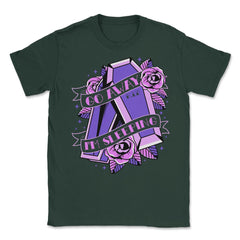 Pastel Goth Cute Go Away I’m Sleeping Coffin RIP graphic Unisex - Forest Green