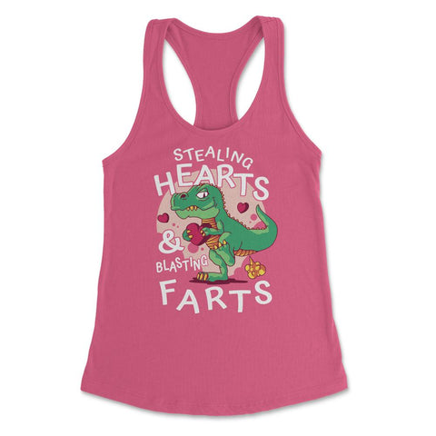 T-Rex Dinosaur Stealing Hearts and Blasting Farts product Women's - Hot Pink