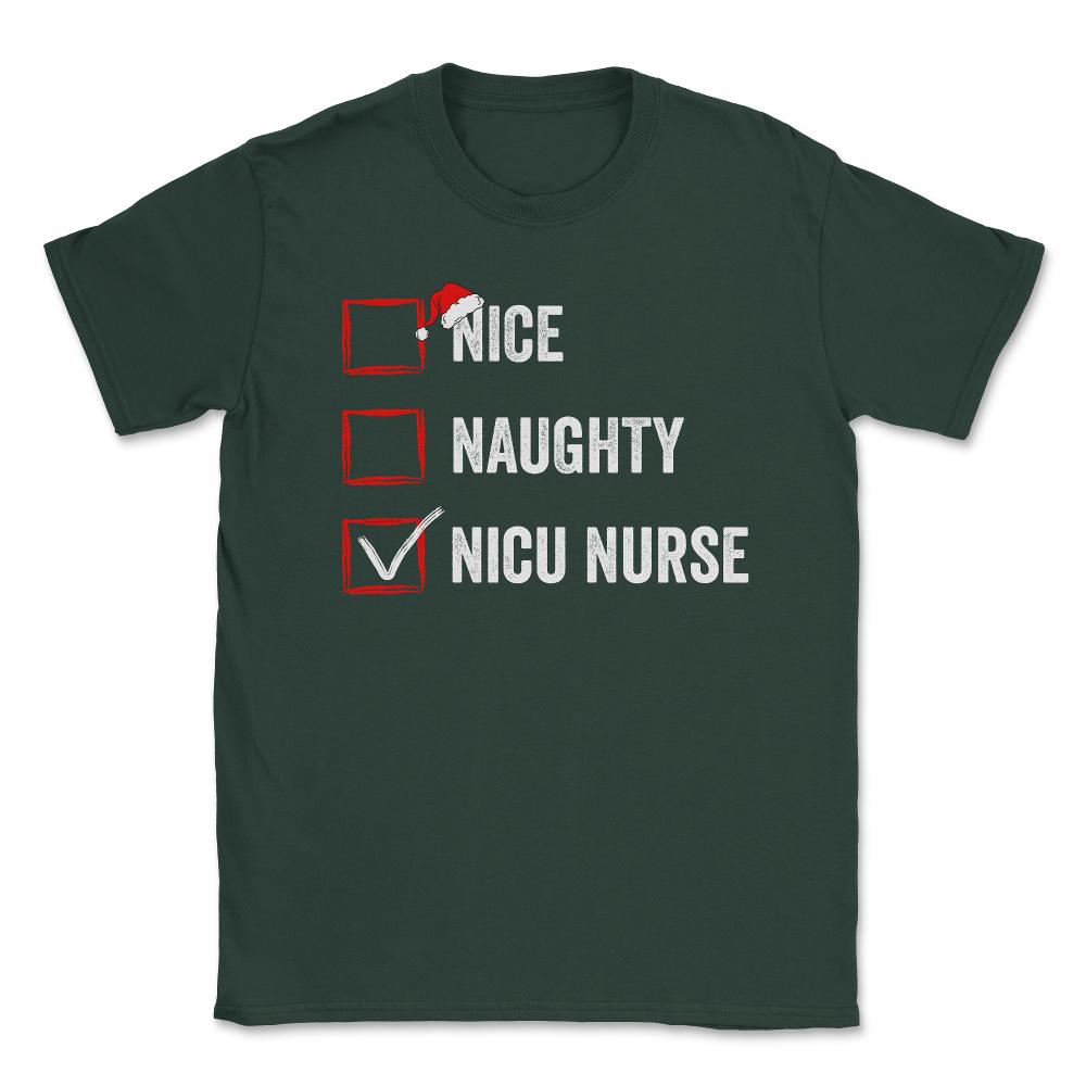 Nice Naughty NICU Nurse Funny Christmas List for Santa Claus design - Forest Green
