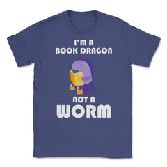 Funny Book Lover Reading Humor I'm A Book Dragon Not A Worm design - Purple