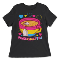 Pansexuali-Tea Funny Teacup LGBTQ+ Pansexual Pride print - Women's Relaxed Tee - Black