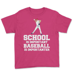 Funny Baseball Gag School Is Important Baseball Importanter product - Heliconia