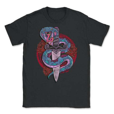Cobra Dagger Snake Vintage American Traditional Tattoo Style design - Black