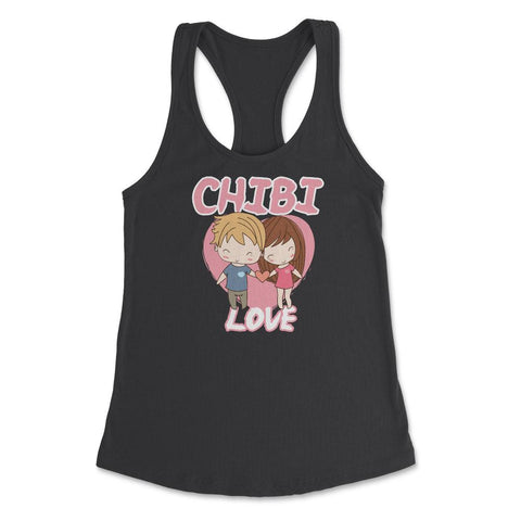 Chibi Love Anime Shirt Couple Humor Women's Racerback Tank