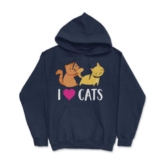 Funny I Love Cats Heart Cat Lover Pet Owner Cute Kitten product Hoodie - Navy