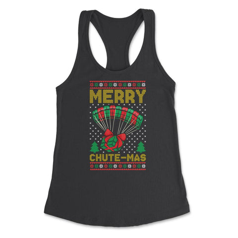 Ugly Christmas design Style Merry Chute-Mas Funny Pun product Women's - Black