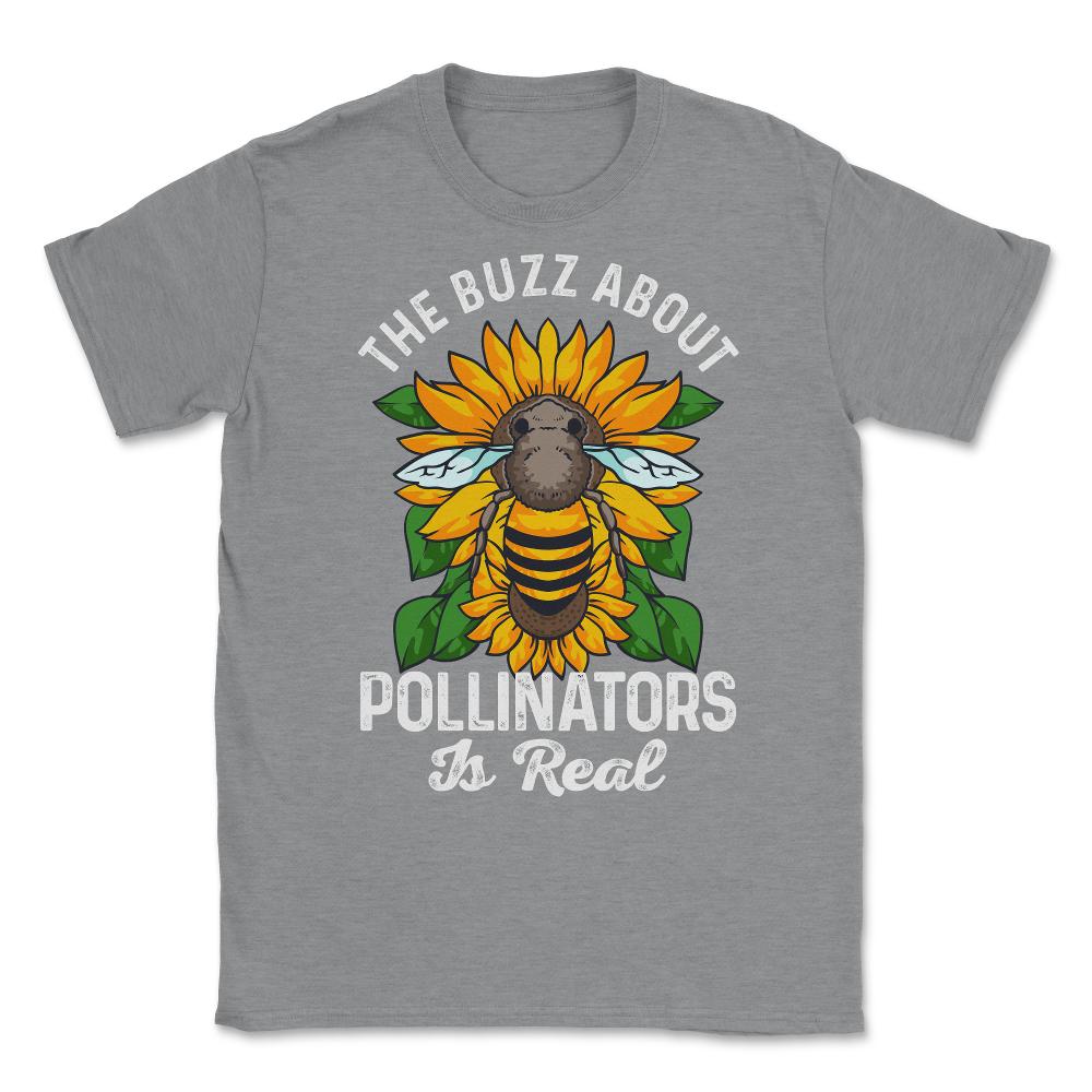 Pollinator Bee & Sunflowers Cottage Core Aesthetic print Unisex - Grey Heather