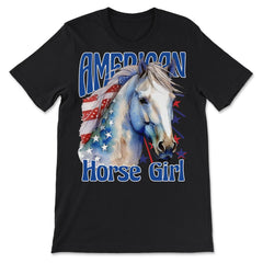 American Horse Girl Proud Patriotic Horse Girl product - Premium Unisex T-Shirt - Black