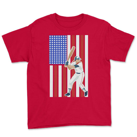 Funny Baseball Batter Hitter USA American Flag Patriotic product - Red