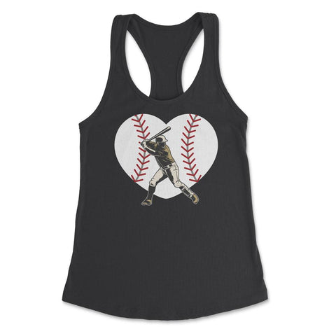 Baseball Heart Batter Hitter Baseball Player Fan Coach product - Black
