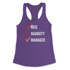 Nice Naughty Manager Funny Christmas List for Santa Claus product - Purple
