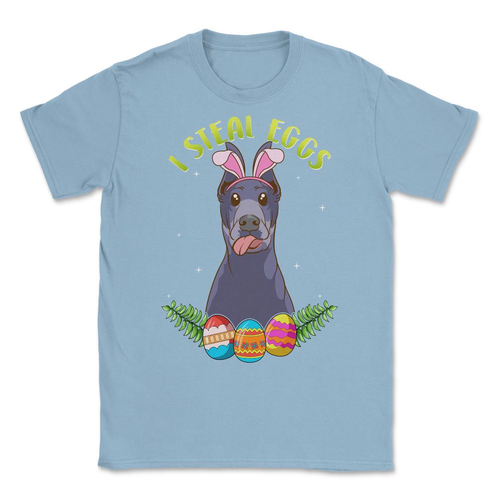 Easter Doberman Pinscher with Bunny Ears Funny I steal eggs product - Light Blue