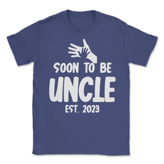 Funny Soon To Be Uncle 2023 Pregnancy Announcement print Unisex - Purple