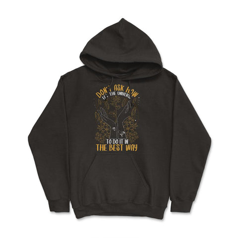 Celestial Art Let the Universe Do It In The Best Way graphic Hoodie - Black