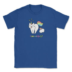 Caticorn I am naughty! Novelty Gift design graphics Tee Unisex T-Shirt - Royal Blue