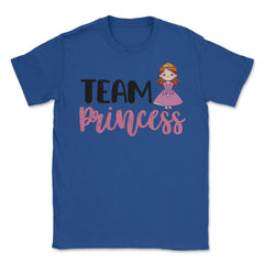 Funny Gender Reveal Announcement Team Princess Baby Girl graphic - Royal Blue