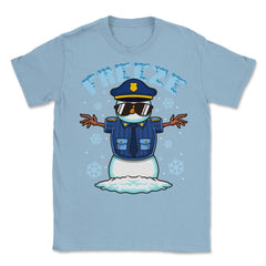 Freeze Police Snowman Hilarious Christmas Police Officer product - Light Blue