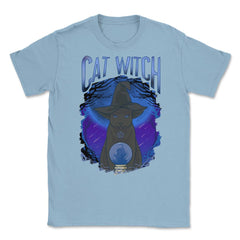 Cat Witch Mysterious Halloween Character Costume Design graphic - Light Blue