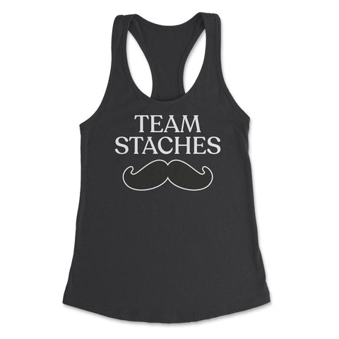 Funny Gender Reveal Announcement Team Staches Baby Boy print Women's - Black