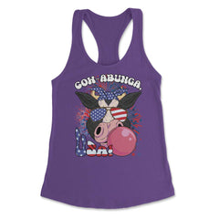 4th of July Cow-abunga, USA! Funny Patriotic Cow design Women's - Purple