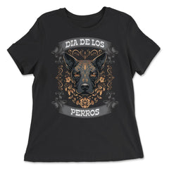 Dia De Los Perros Quote Sugar Skull Dog Lover Graphic product - Women's Relaxed Tee - Black