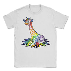 Rainbow Giraffe Gay Pride Gift product Unisex T-Shirt - White