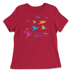 Unleash Your Inner Origamist Colorful Origami Flying Birds product - Women's Relaxed Tee - Red