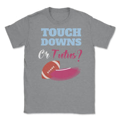 Funny Touchdowns Or Tutus Boy Or Girl Gender Reveal Party graphic - Grey Heather