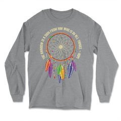 Dreamcatcher Native American Tribal Native Americans print - Long Sleeve T-Shirt - Grey Heather