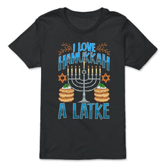 I Like Hanukah A Latke Funny Jewish Pun Hanukah graphic - Premium Youth Tee - Black