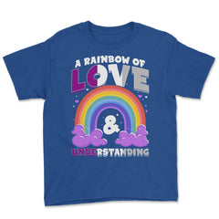 Asexual A Rainbow of Love & Understanding design Youth Tee - Royal Blue
