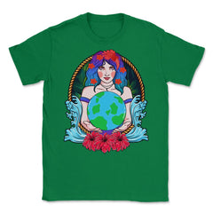 Mother Earth Guardian Holding the Planet Gift for Earth Day graphic - Green