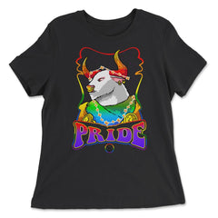 Gay Zodiac LGBTQ Zodiac Sign Taurus Rainbow Pride graphic - Women's Relaxed Tee - Black
