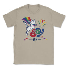 Gay AF Cat Hilarious LGBT Kitten With Rainbow Pride Flag Cap print - Cream