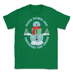 Bath Bomb-ing Through The Snow Rustic Winter graphic Unisex T-Shirt - Green