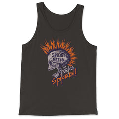 Spooky Meets Spiked Punk Skeleton with Fire Hair design - Tank Top - Black