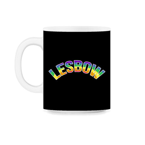 Lesbow Rainbow Word Arc Gay Pride t-shirt Shirt Tee Gift 11oz Mug