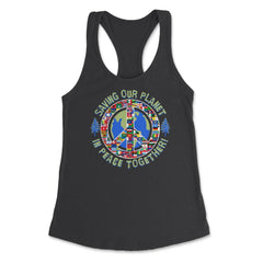 Saving Our Planet in Peace Together! Earth Day product Women's - Black