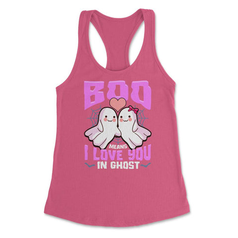 Boo Ghost Couple Cute Ghosts Funny Humor Halloween Women's Racerback