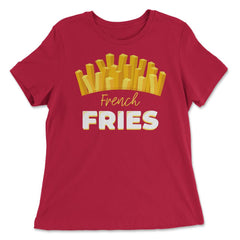 Lazy Funny Halloween Costume Pretend I'm A French Fry graphic - Women's Relaxed Tee - Red