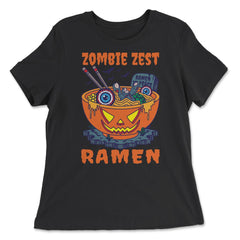 Zombie Zest Ramen Bowl Halloween Noodle Print product - Women's Relaxed Tee - Black