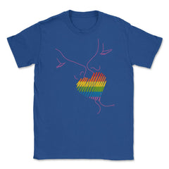 Rainbow Flag Kiss Gay Pride product Unisex T-Shirt - Royal Blue