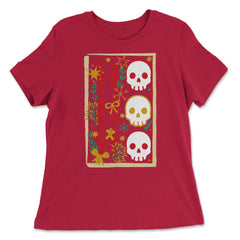 Christmas Skulls Icon Holiday Skulls Ho Ho Ho product - Women's Relaxed Tee - Red