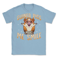 Guinea Pigs Make Me Smile Funny and Cute Cavy Lovers Gift  graphic - Light Blue