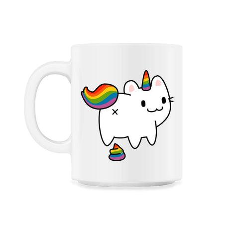 Caticorn Rainbow Flag Gay Pride & Poop Gay design 11oz Mug