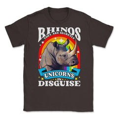 Rhinos They are Secretly Unicorns in Disguise Rhinoceros product - Brown