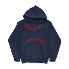 Baseball Lover Sporty Baseball Red Stitches Players Coach product - Hoodie - Navy